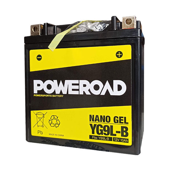 Poweroad YG9-LB Nano Gel Motorcycle Battery - 130cca