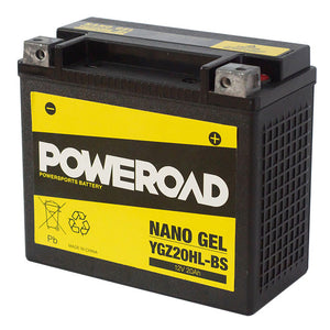 Poweroad YGZ20HL-BS Nano Gel Motorcycle Battery - 290cca