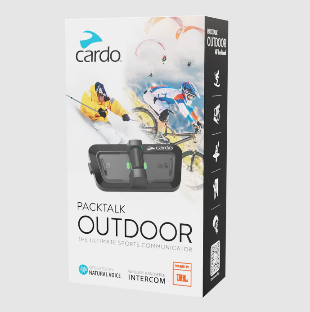 Cardo Packtalk Outdoor - Black Single Pack - Bluetooth Intercom System