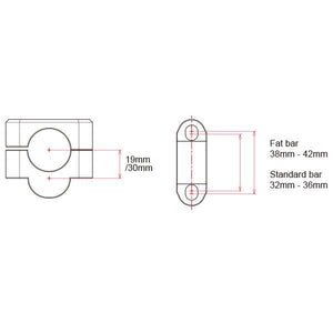 Zeta 19mm Handlebar Riser - 7/8 To 7/8 - Titanium