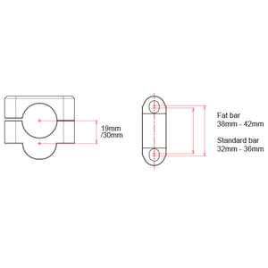 Zeta 30mm Handlebar Riser - 7/8 To 7/8 - Black