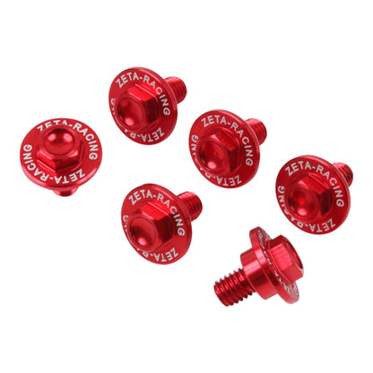 Zeta Fork Guard Bolt Set (6-Piece) - Honda Type 2 - Red
