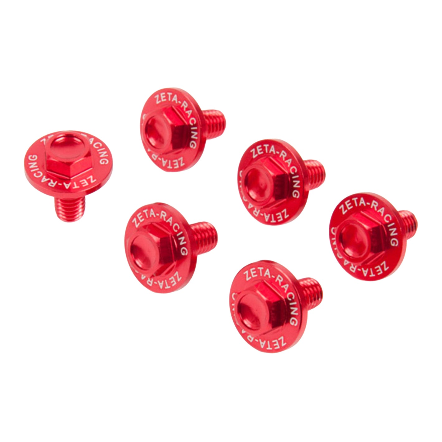 Zeta Fork Guard Bolt Set (6-Piece) - Kawasaki - Red