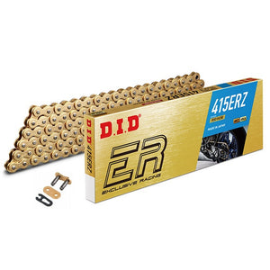 DID 415ERZ Non Sealed Gold Race Chain - 415 x 130 Link - Clip Link