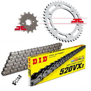 JT & DID Chain Sprocket Kit - Suzuki SFV650 SV650 - 520VX3 15/46T