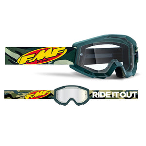 FMF Powercore Adult MX Goggles - Assault Camo - Clear Lens