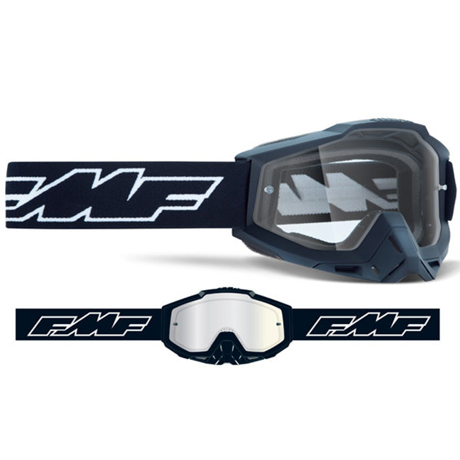 FMF Powerbomb Adult MX Goggles - Rocket Black - Clear Lens