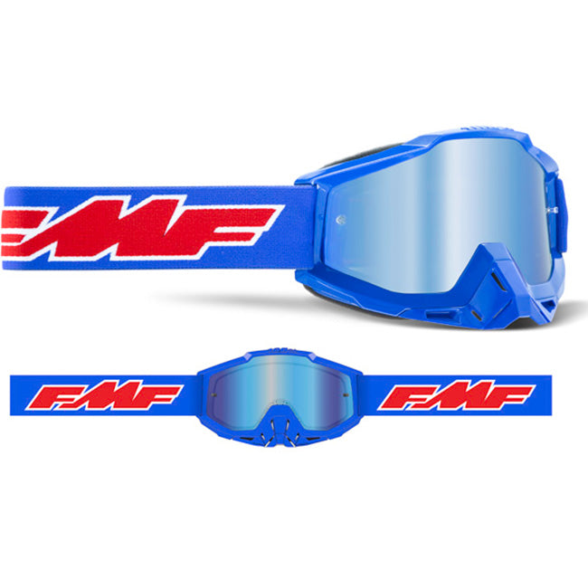 FMF Powerbomb Adult MX Goggles - Rocket Blue - Mirror Blue Lens