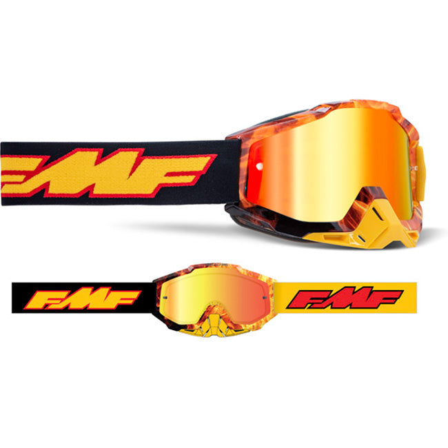 FMF Powerbomb Adult MX Goggles - Spark - Mirror Red Lens