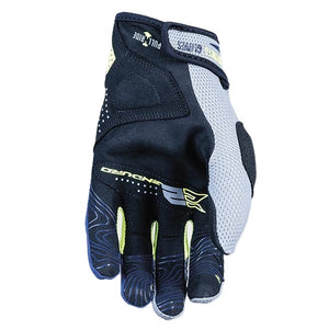 Five E2 Enduro Gloves - Grey / Navy / Fluro Yellow