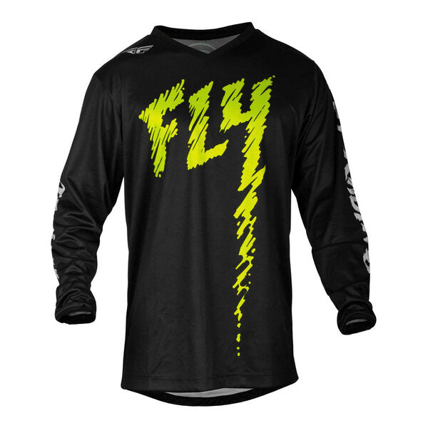 Fly Youth Small F16 MX Jersey - Black Neon Green Grey