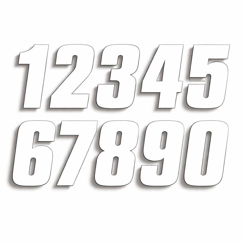 Factory Effex 4" Factory Race Numbers - White