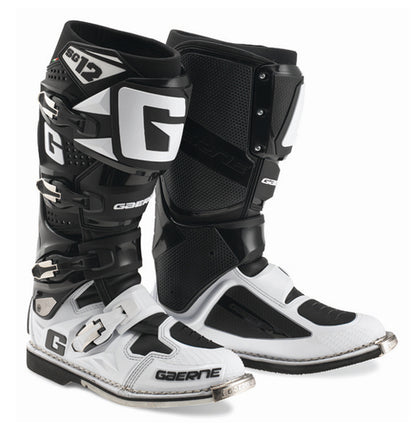 Gaerne SG12 Adult MX Boots - Black White