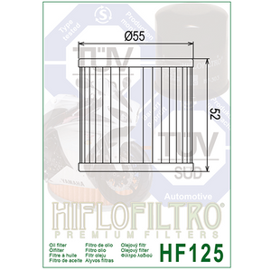 Hiflo HF125 Premium Oil Filter - Kawasaki KVF