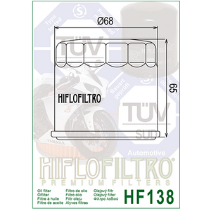 Hiflo HF138 Premium Chrome Oil Filter - Aprilia Suzuki Kymco