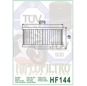 Hiflo HF144 Premium Oil Filter - Yamaha XJ XS FZ