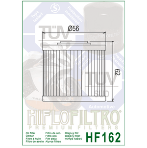 Hiflo HF162 Premium Oil Filter - BMW R1300GS