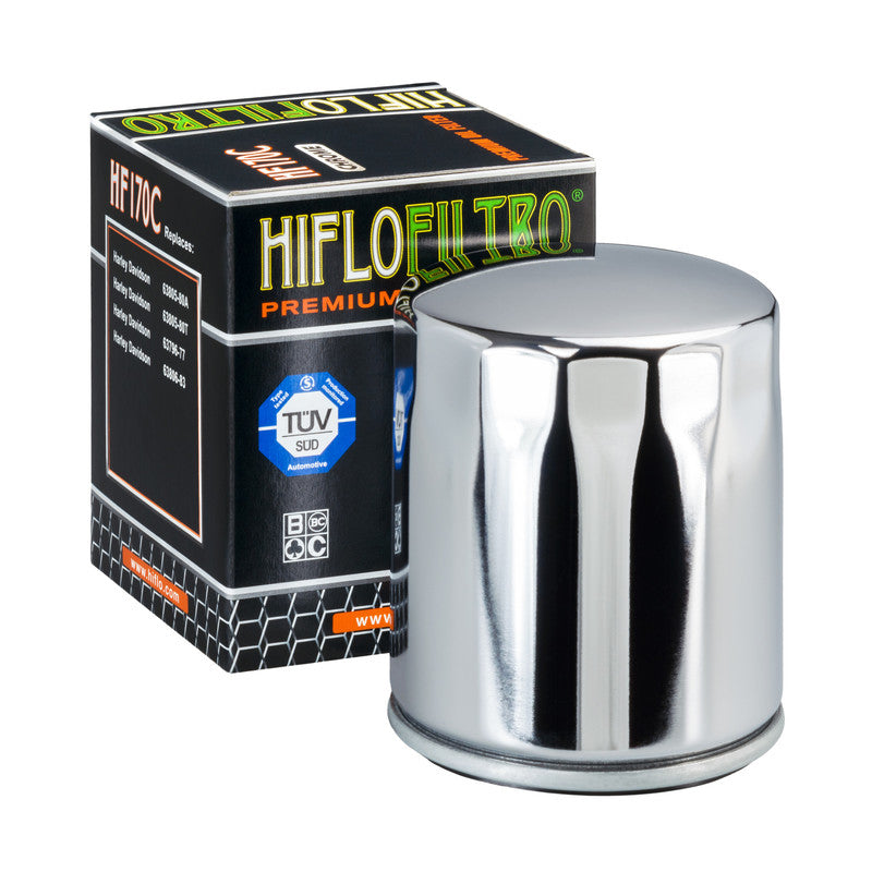 Hiflo HF170 Premium Chrome Oil Filter - Buell Harley Davidson