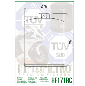 Hiflo HF171RC Performance Chome Oil Filter - Harley Davidson Buell