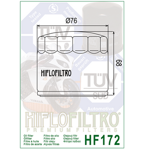 Hiflo HF172 Premium Chrome Oil Filter - Harley Davidson
