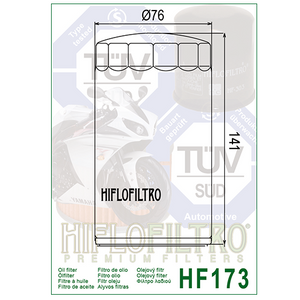 Hiflo HF173 Premium Chrome Oil Filter - Harley Davidson