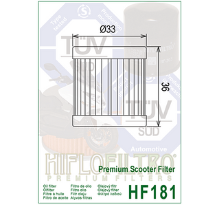 Hiflo HF181 Premium Oil Filter - Aprilia Cagiva Italjet Piaggio