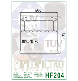 Hiflo HF204 Premium Chrome Oil Filter - Suzuki Yamaha Triumph Kawasaki Indian Honda