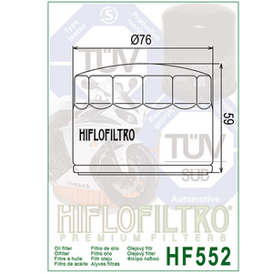Hiflo HF552 Premium Oil Filter - Moto Guzzi Benelli