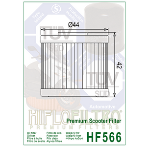 Hiflo HF566 Premium Oil Filter - Kawasaki KYMCO