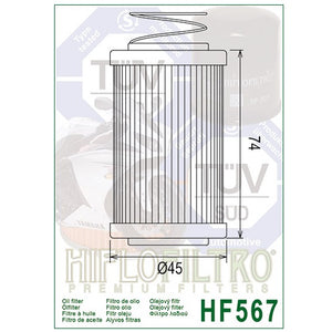 Hiflo HF567 Premium Oil Filter - MV Agusta