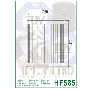 Hiflo HF585 Premium Oil Filter - Moto Morini