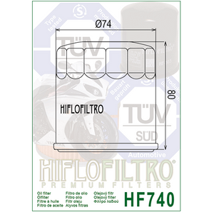 Hiflo HF740 Premium Oil Filter - Yamaha Marine