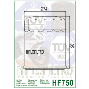 Hiflo HF750 Premium Oil Filter - Yamaha Marine