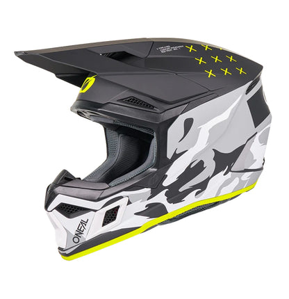Oneal 3SRS Adult MX Helmet - Heat Black / Grey