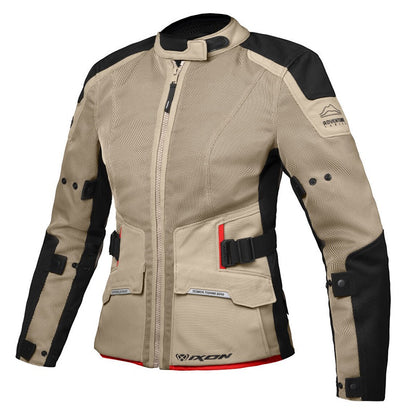 Ixon M-NJORD Ladies Vented Jacket - Sand / Black / Red