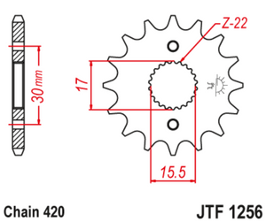 JT Steel Front Sprocket - JTF1256.13 - 420P - 13T