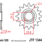 JT Steel Self Cleaning Front Sprocket - JTF1344.14SC - 520P - 14T