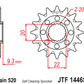 JT Steel Self Cleaning Front Sprocket - JTF1446.14SC - 520P - 14T