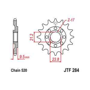 JT Steel Front Sprocket - JTF284.12 - 520P - 12T