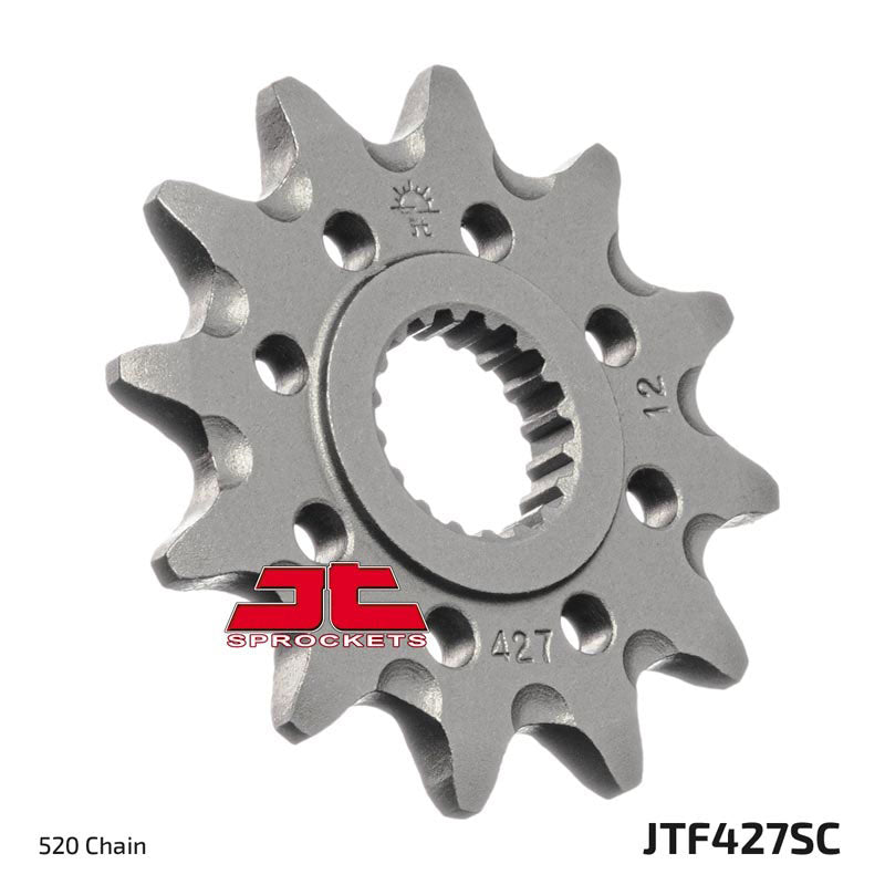 JT Steel Self Cleaning Front Sprocket - JTF427.12SC - 520P - 12T