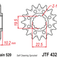 JT Steel Self Cleaning Front Sprocket - JTF432.13SC - 520P - 13T