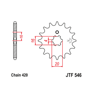 JT Steel Front Sprocket - JTF546.16 - 420P - 16T