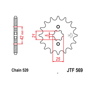 JT Steel Front Sprocket - JTF569.12 - 520P - 12T