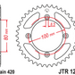 JT Steel Rear Sprocket - JTR1214.46 - 420P - 46T