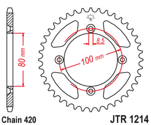 JT Steel Rear Sprocket - JTR1214.36 - 420P - 36T