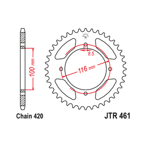 JT Rear Sprocket - Kawasaki KX85 - 50T - 420P - Steel