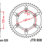 JT Steel Self Cleaning Rear Sprocket - JTR808.47SC - 520P - 47T