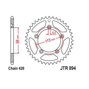 JT Steel Rear Sprocket - JTR894.48 - 420P - 48T