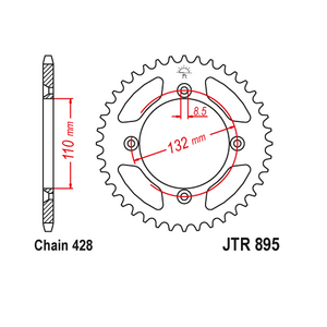 JT Steel Rear Sprocket - JTR895.46 - 428P - 46T