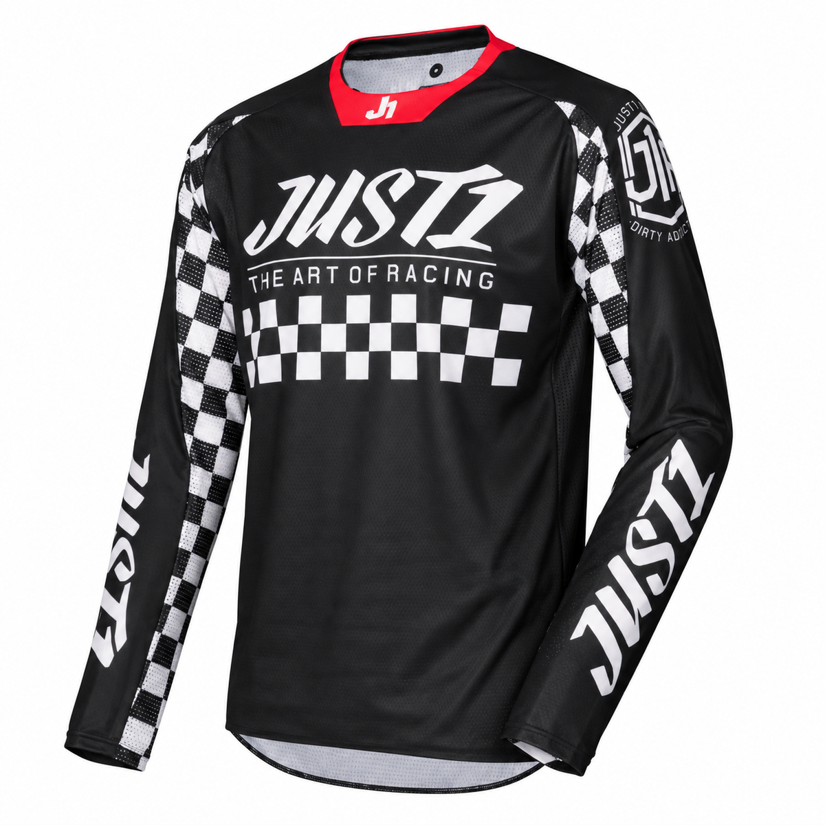 JUST1 J-Force Adult Small MX Jersey - Racer Black White